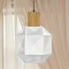Buy Pendant lamp in modern style, wood and glass - Zey White 60241 - prices