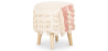 Buy Pouffe Stool in Boho Bali Style, Wood and Cotton - Vanessa Bali Beige 60260 - in the EU