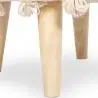 Buy Pouffe Stool in Boho Bali Style, Wood and Cotton - Vanessa Bali Beige 60260 in the Europe