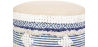 Buy Pouffe Stool in Boho Bali Style, Wood and Cotton - Zoe Bali Blue 60261 home delivery
