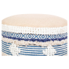 Buy Pouffe Stool in Boho Bali Style, Wood and Cotton - Zoe Bali Blue 60261 - prices