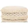 Buy Pouffe Stool in Boho Bali Style, Wood and Cotton - Janice Bali White 60264 home delivery