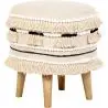 Buy Pouffe Stool in Boho Bali Style, Wood and Cotton - Jessie Bali Cream 60266 - in the EU