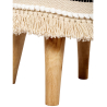 Buy Pouffe Stool in Boho Bali Style, Wood and Cotton - Jessie Bali Cream 60266 in the Europe
