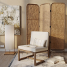 Buy Garden Armchair in Boho Bali Design, Wood and Canvas - Bayen White 60299 - in the EU