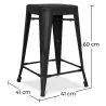 Buy Bistrot Metalix Stool Matte Metal - 60cm - New edition Black 60324 - in the EU