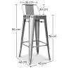 Buy Bar Stool with Backrest - Industrial Design - 76cm - New Edition - Metalix Steel 60325 with a guarantee
