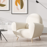 Buy Armchair with Armrests - Upholstered in Boucle Fabric - Verona White 60329 at MyFaktory