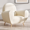 Buy Armchair with Armrests - Upholstered in Boucle Fabric - Verona White 60329 - in the EU