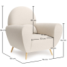 Buy Armchair with Armrests - Upholstered in Boucle Fabric - Verona White 60329 in the Europe