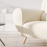 Buy Armchair with Armrests - Upholstered in Boucle Fabric - Verona White 60329 with a guarantee