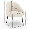 Buy Dining Chair Upholstered Bouclé - Cenai White 60330 at MyFaktory