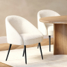 Buy Dining Chair Upholstered Bouclé - Cenai White 60330 in the Europe