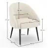 Buy Dining Chair Upholstered Bouclé - Cenai White 60330 at MyFaktory