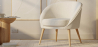 Buy White boucle accent chair - upholstered - Oirna White 60332 - in the EU
