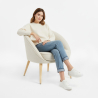 Buy White boucle accent chair - upholstered - Oirna White 60332 at MyFaktory