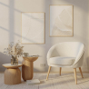 Buy White boucle accent chair - upholstered - Oirna White 60332 - prices