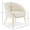 Buy White boucle accent chair - upholstered - Oirna White 60332 - prices