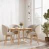 Buy Dining chair upholstered in white boucle - Seranda White 60333 - prices