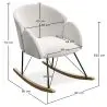 Buy Rocking armchair upholstered in white boucle - Frida  White 60334 with a guarantee
