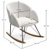 Buy Rocking armchair upholstered in white boucle - Frida  White 60334 in the Europe