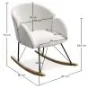 Buy Rocking armchair upholstered in white boucle - Frida  White 60334 home delivery