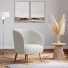 Buy White Boucle armchair - upholstered - Perkin  White 60335 - in the EU