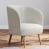 Buy White Boucle armchair - upholstered - Perkin  White 60335 - in the EU