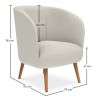 Buy White Boucle armchair - upholstered - Perkin  White 60335 at MyFaktory