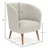 Buy White Boucle armchair - upholstered - Perkin  White 60335 in the Europe