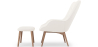 Buy Upholstered armchair in white boucle with a footrest - Wub White 60336 home delivery