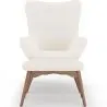 Buy Upholstered armchair in white boucle with a footrest - Wub White 60336 - prices