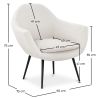 Buy Upholstered boucle accent chair in white - Uby White 60339 at MyFaktory