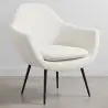 Buy Upholstered boucle accent chair in white - Uby White 60339 home delivery