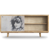 Buy Wooden Sideboard - Vintage Design - Woman Drawing - Mayce Natural wood 60355 - in the EU