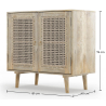 Buy Wooden Sideboard - Boho Bali Design - Orta Natural wood 60374 - in the EU