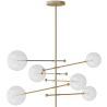 Buy Pendant lamp, globe chandelier, metal and glass - Parka Gold 60393 - in the EU