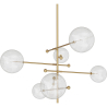 Buy Pendant lamp, globe chandelier, metal and glass - Parka Gold 60393 home delivery