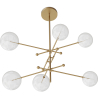 Buy Pendant lamp, globe chandelier, metal and glass - Parka Gold 60393 at MyFaktory