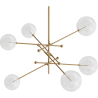 Buy Pendant lamp, globe chandelier, metal and glass - Parka Gold 60393 in the Europe