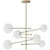 Buy Pendant lamp, globe chandelier, metal and glass - Parka Gold 60393 - in the EU