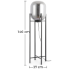 Buy Glass floor lamp in modern design, metal and glass - Crada - 140cm Smoke 60400 in the Europe