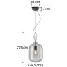 Buy Glass pendant light in modern design, metal and glass - Crada - small Smoke 60401 home delivery