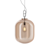 Buy Glass pendant light in modern design, metal and glass - Crada - Medium Amber 60402 - prices