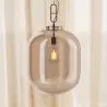 Buy Glass pendant light in modern design, metal and glass - Crada - Medium Amber 60402 - prices