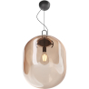 Buy Glass pendant light in modern design, metal and glass - Crada - Medium Amber 60402 in the Europe
