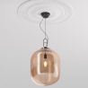 Buy Glass pendant light in modern design, metal and glass - Crada - Big Amber 60403 - in the EU