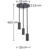 Buy Cluster pendant lamp in scandinavian style, metal - Treck Black 60235 - in the EU