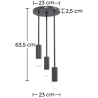 Buy Cluster pendant lamp in scandinavian style, metal - Treck Black 60235 with a guarantee