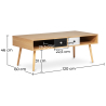 Buy Scandinavian style coffee table in wood - Reui Natural wood 60407 at MyFaktory